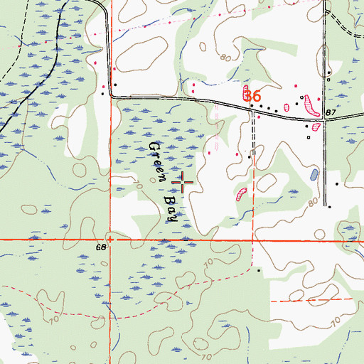 Topographic Map of Green Bay, FL