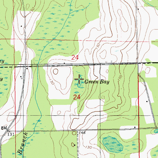 Topographic Map of Green Bay, FL