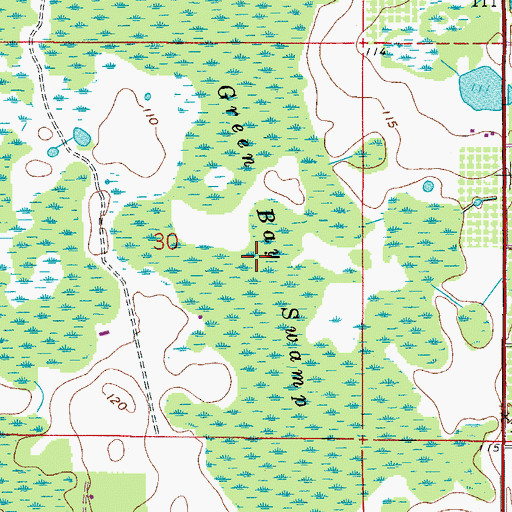Topographic Map of Green Bay Swamp, FL
