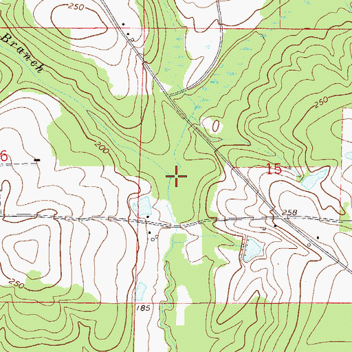 Topographic Map of Green Branch, FL