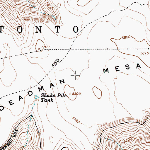 Topographic Map of Deadman Mesa, AZ