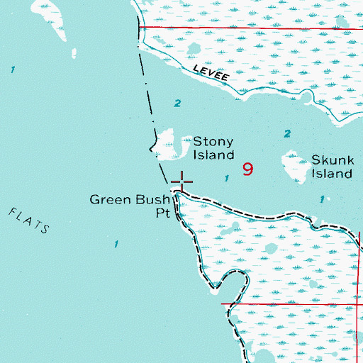 Topographic Map of Green Bush Point, FL