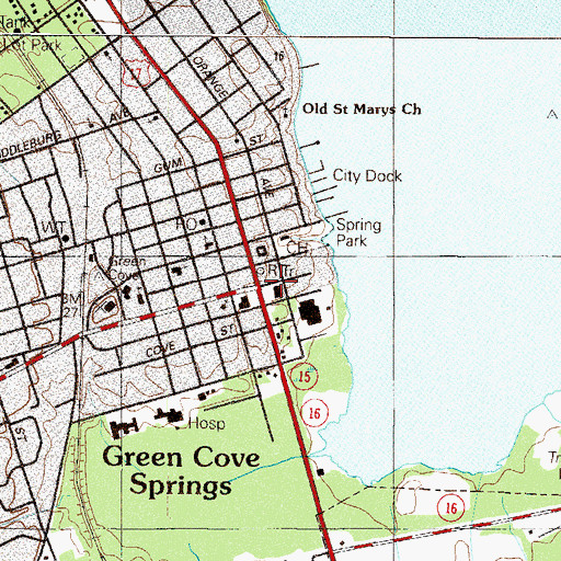 Topographic Map of Green Cove Springs, FL