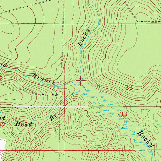 Topographic Map of Green Head Branch, FL