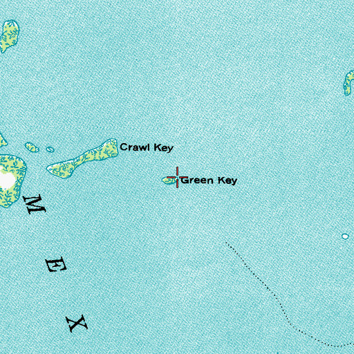 Topographic Map of Green Key, FL