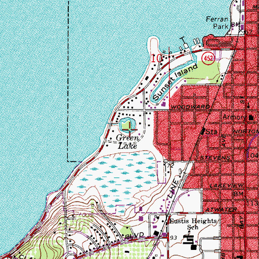 Topographic Map of Green Lake, FL