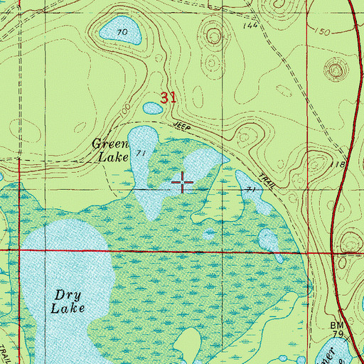 Topographic Map of Green Lake, FL