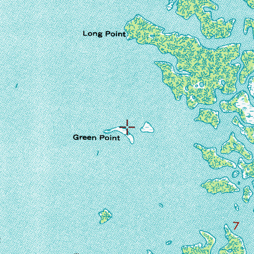 Topographic Map of Green Point, FL