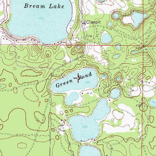 Topographic Map of Green Pond, FL