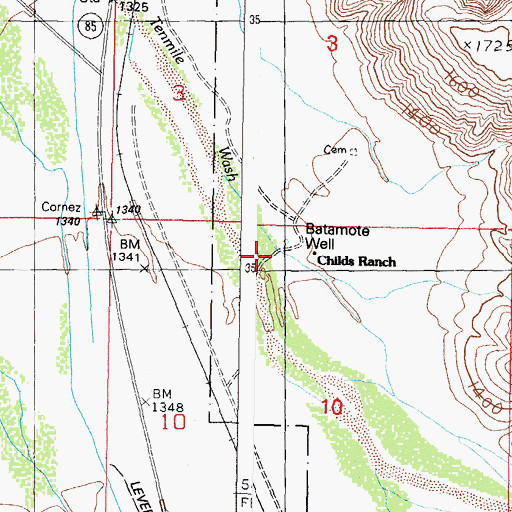 Topographic Map of Childs Ranch, AZ