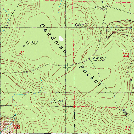 Topographic Map of Deadman Pocket, AZ