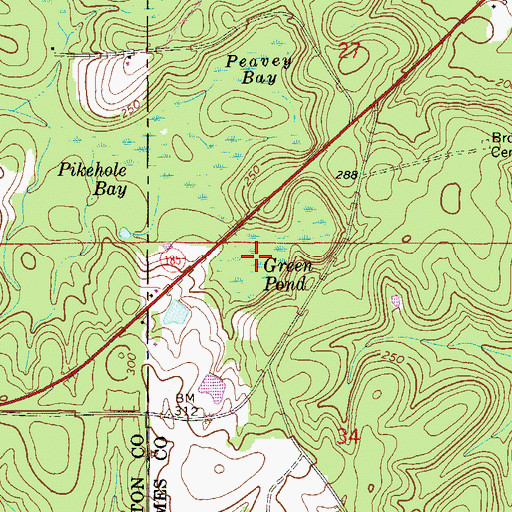 Topographic Map of Green Pond, FL