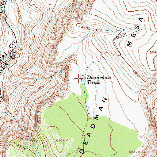 Topographic Map of Deadman Tank, AZ