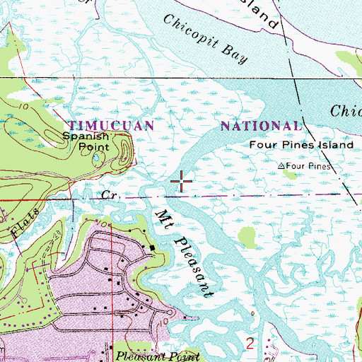 Topographic Map of Greenfield Creek, FL