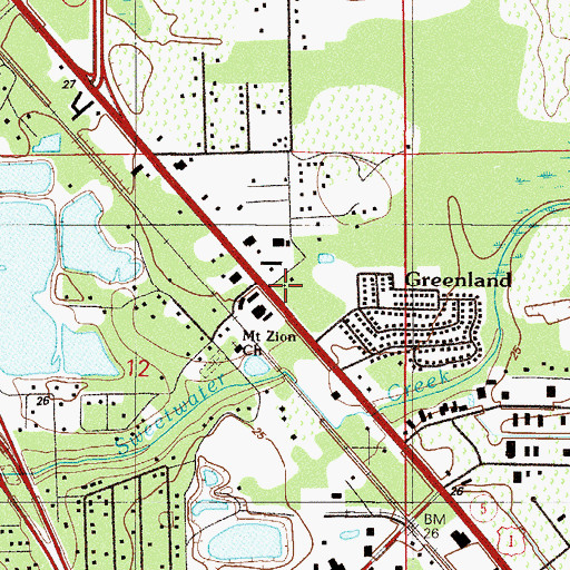 Topographic Map of Greenland, FL