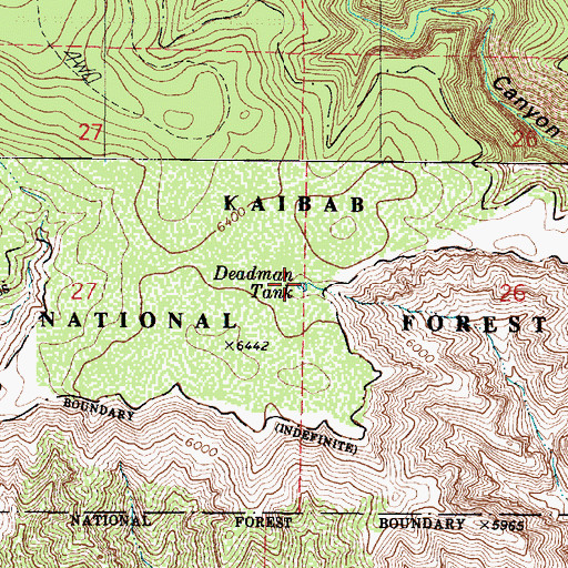 Topographic Map of Deadman Tank, AZ
