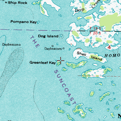 Topographic Map of Greenleaf Key, FL