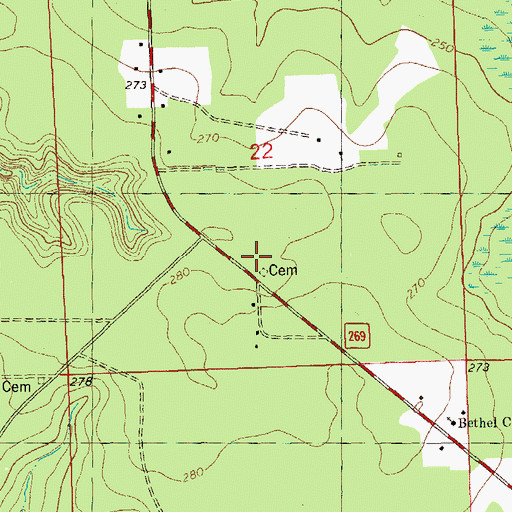 Topographic Map of Greensboro Church, FL
