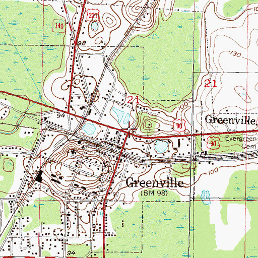 Topographic Map of Greenville, FL
