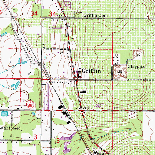 Topographic Map of Griffin, FL