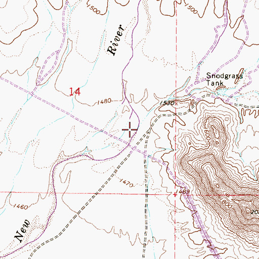 Topographic Map of Deadman Wash, AZ