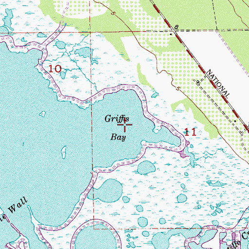 Topographic Map of Griffis Bay, FL