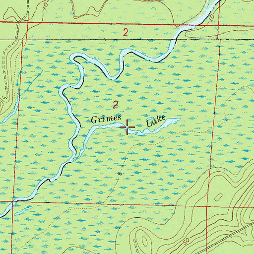 Topographic Map of Grimes Lake, FL