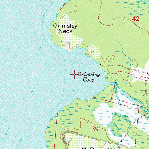 Topographic Map of Grimsley Cove, FL