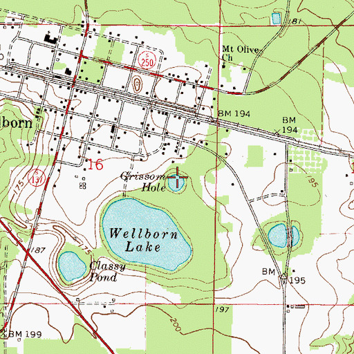 Topographic Map of Grissom Hole, FL