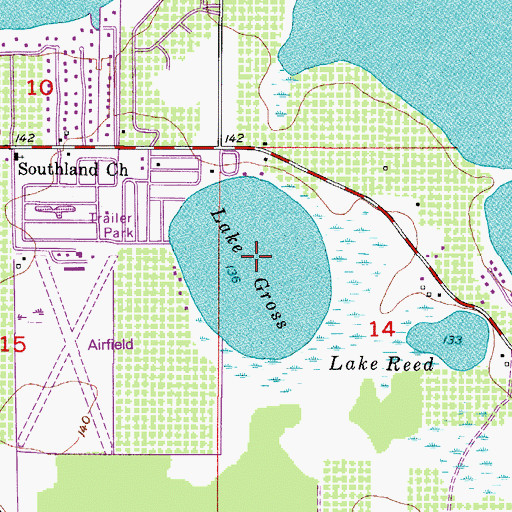 Topographic Map of Lake Gross, FL