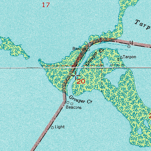Topographic Map of Grouper Creek, FL