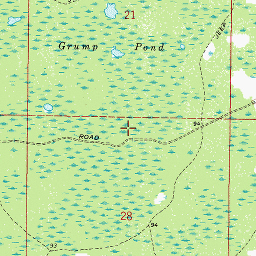 Topographic Map of Grump Pond, FL