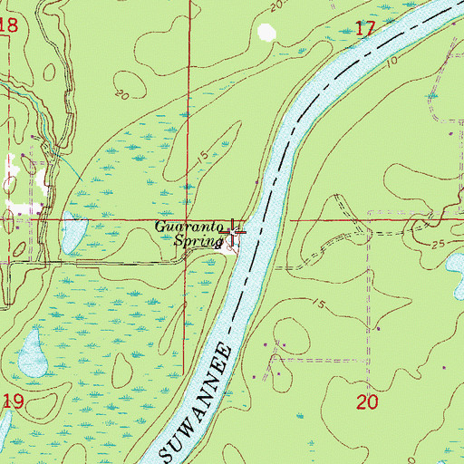 Topographic Map of Guaranto Spring, FL