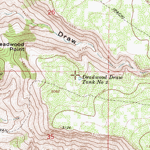 Topographic Map of Deadwood Draw Tank Number Two, AZ