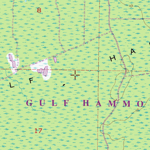 Topographic Map of Gulf Hammock, FL
