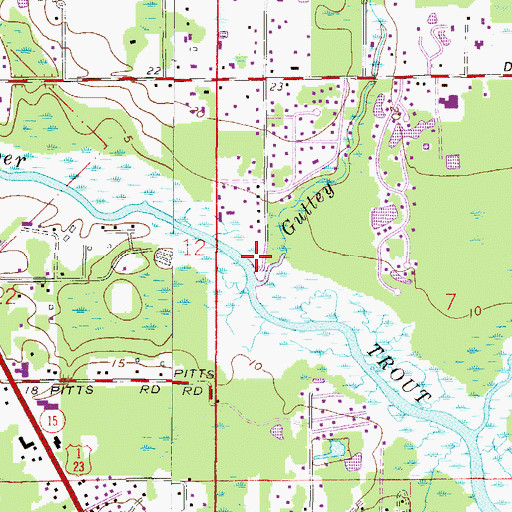 Topographic Map of Gulley Branch, FL