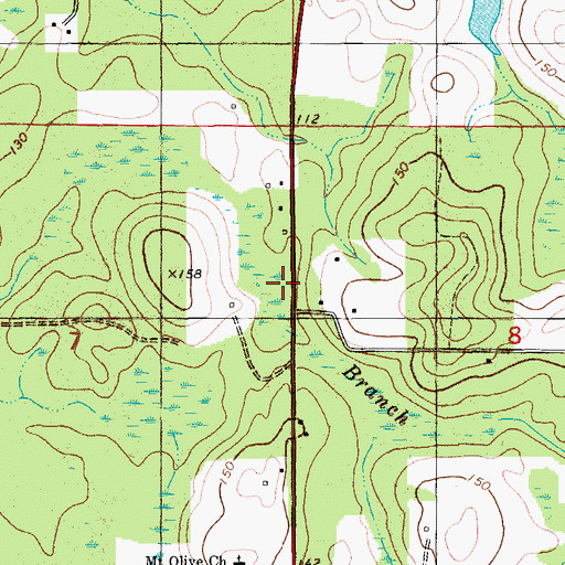 Topographic Map of Gum Branch, FL