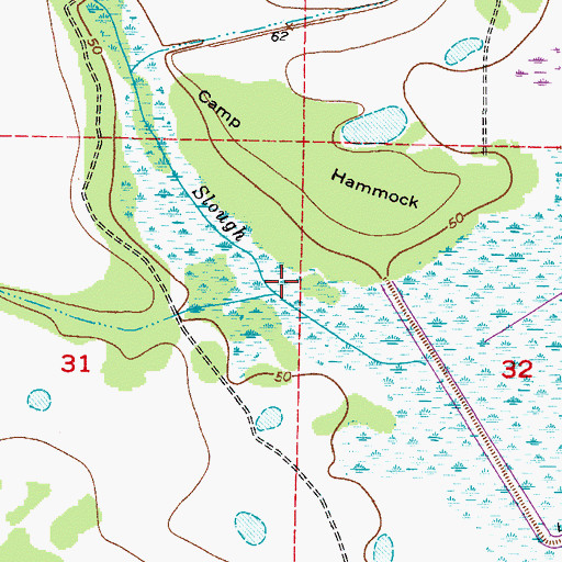Topographic Map of Gum Branch, FL