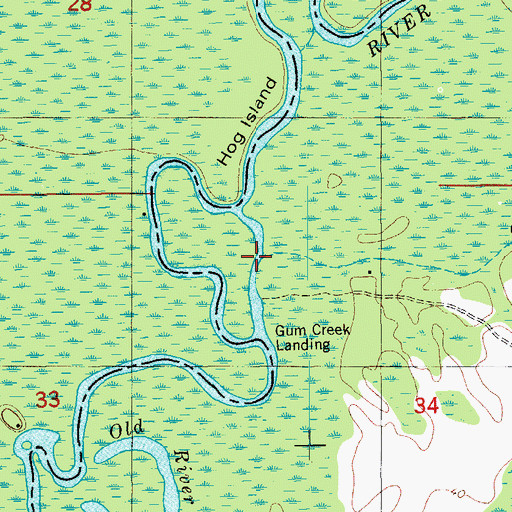 Topographic Map of Gum Creek, FL