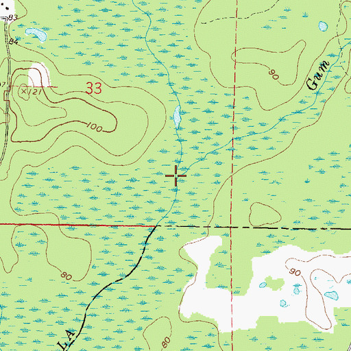 Topographic Map of Gum Creek, FL