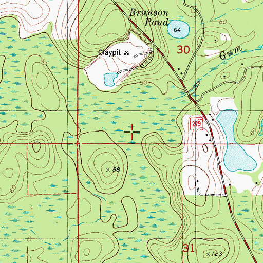 Topographic Map of Gum Creek, FL