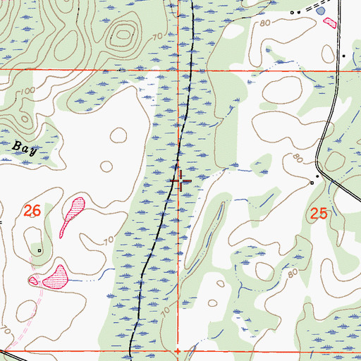 Topographic Map of Gum Creek, FL