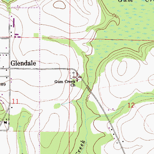 Topographic Map of Gum Creek Church, FL