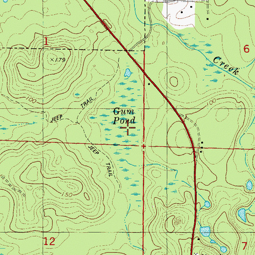 Topographic Map of Gum Pond, FL
