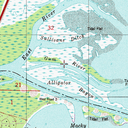 Topographic Map of Gum River, FL