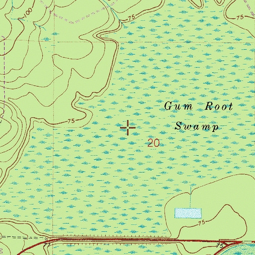 Topographic Map of Gum Root Swamp, FL