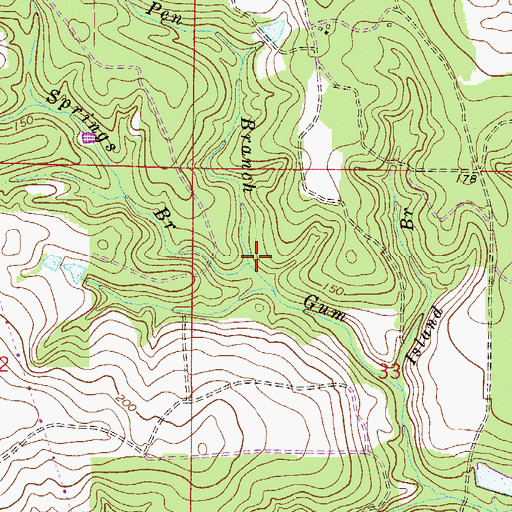Topographic Map of Gum Springs Branch, FL