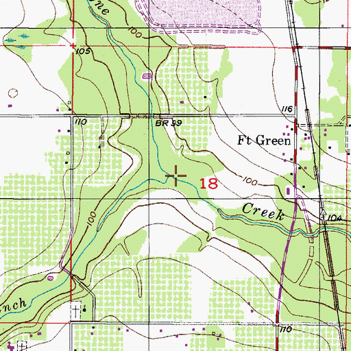 Topographic Map of Gum Swamp Branch, FL