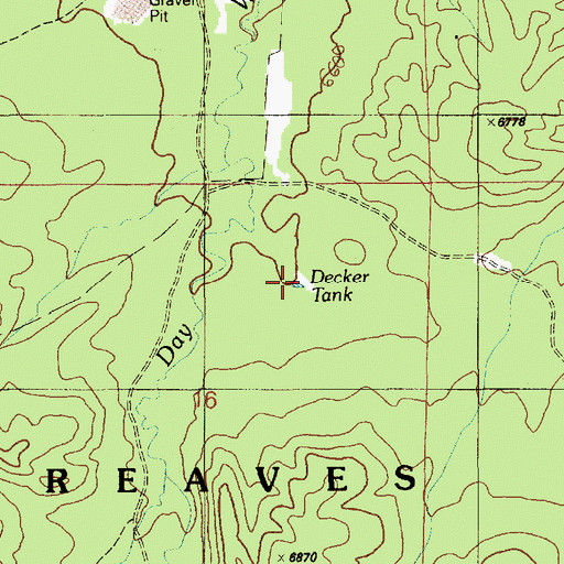 Topographic Map of Decker Tank, AZ