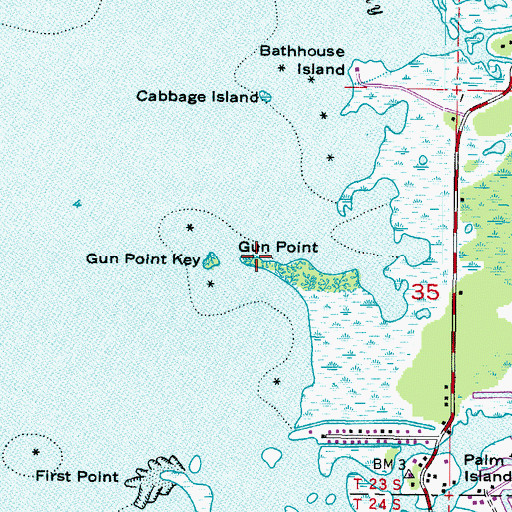 Topographic Map of Gun Point, FL